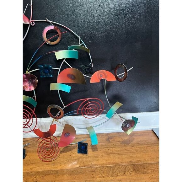 Metal abstract colorful wall art c jere style - Picture 5 of 5